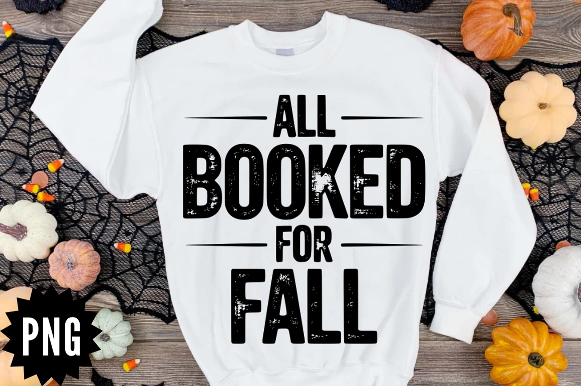 Halloween Fall Book Quote SVG Design featuring lettering and distressed texture