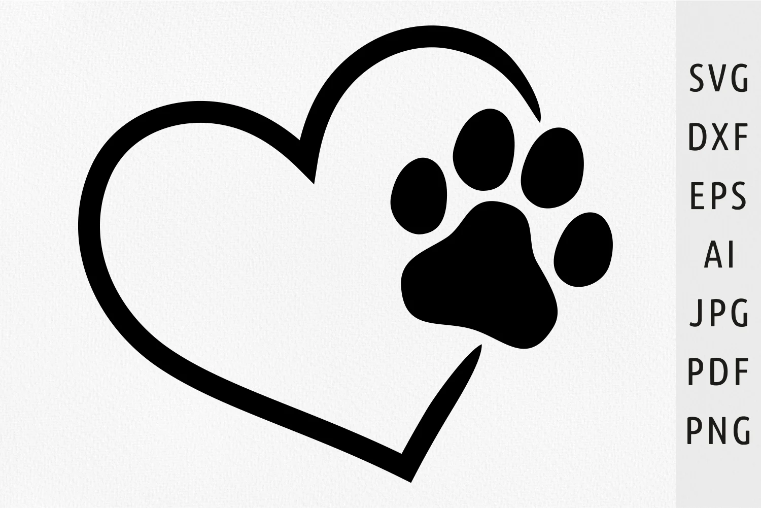 Heart Frame with Paw Print Svg Dog Paw featuring heart and paw print