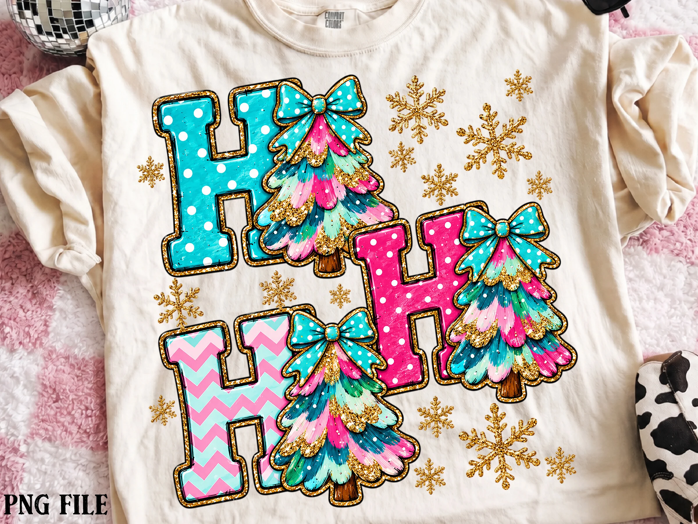 Ho Ho Ho Christmas Tree PNG clipart design preview