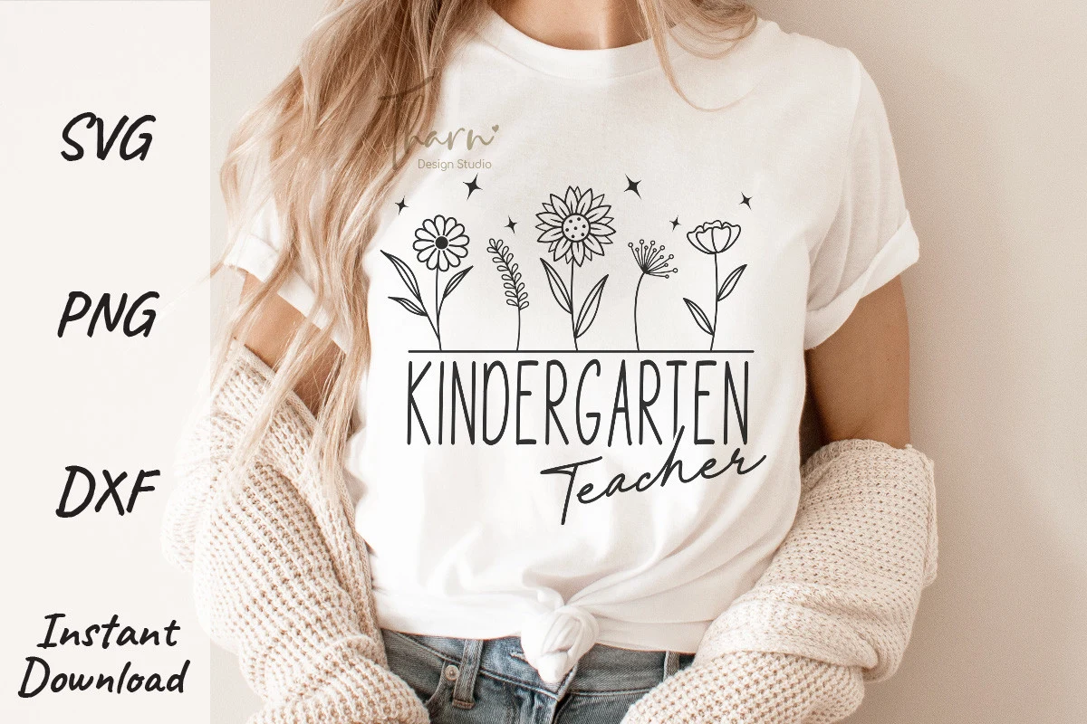 Kindergarten Teacher Boho Flower Svg SVG design preview
