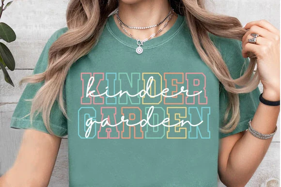 Kindergarten Teacher Svg featuring text composition and block lettering