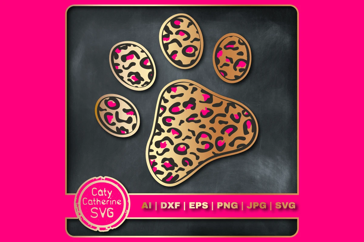 Leopard Print Paw Print SVG SVG design preview