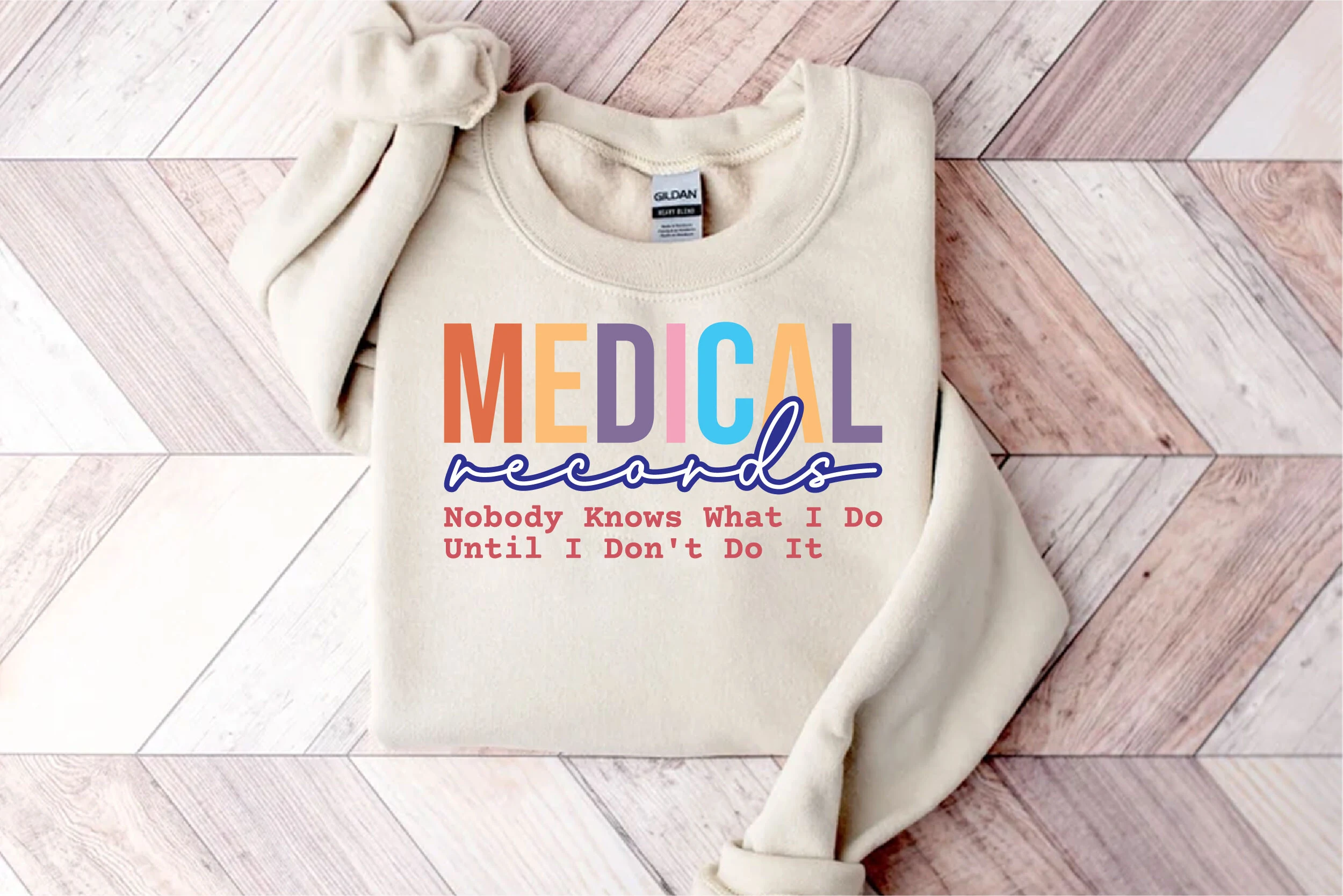 Medical Records SVG Funny Medical Quote featuring text composition and multi-colored lettering