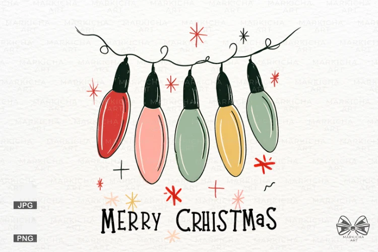 Merry Christmas & Christmas Lights Png preview showing Christmas motifs with composition