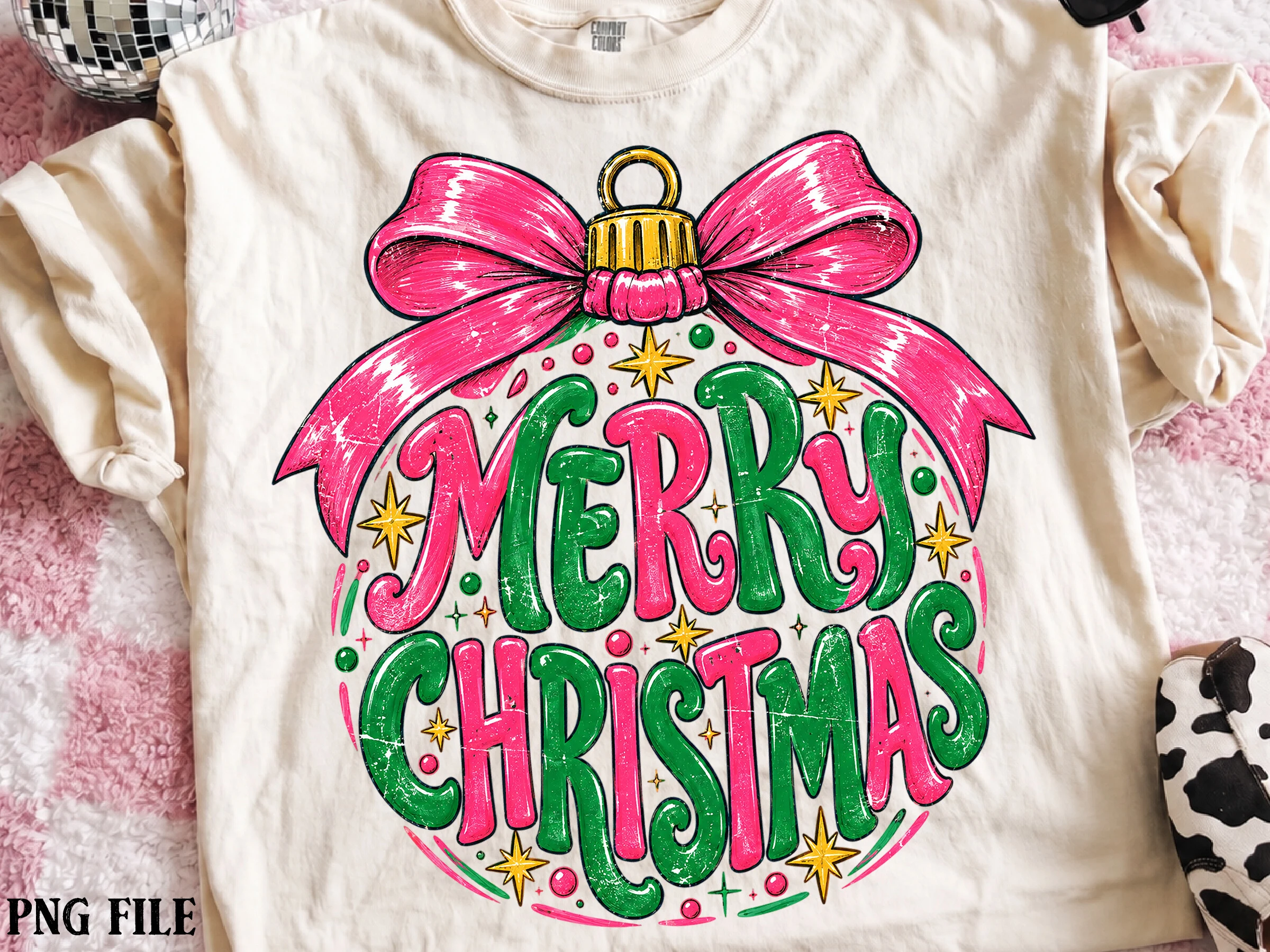 Merry Christmas Ornaments Png preview showing Christmas motifs with composition