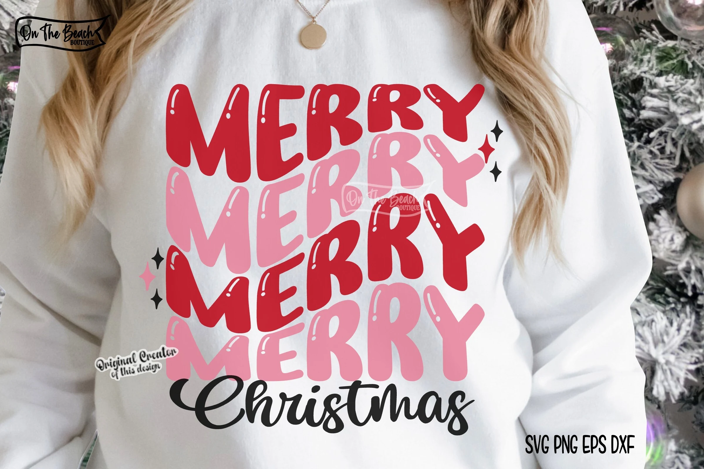 Merry Christmas SVG Merry Christmas PNG preview showing Christmas motifs with period-inspired styling