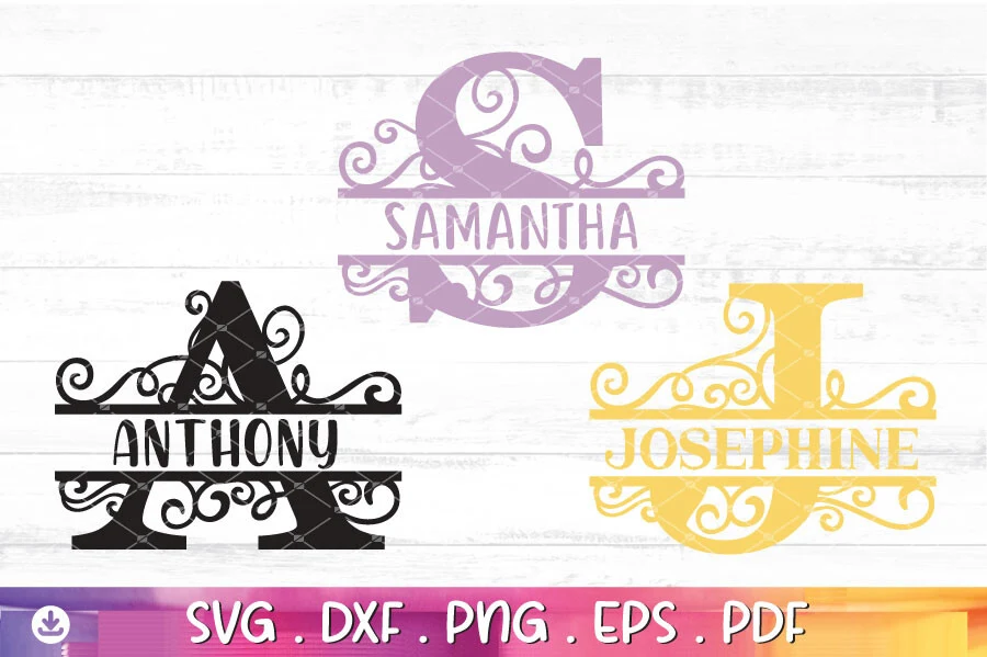 Monogram SVG Bundle, Split Monogram Svg featuring letter S and letter A