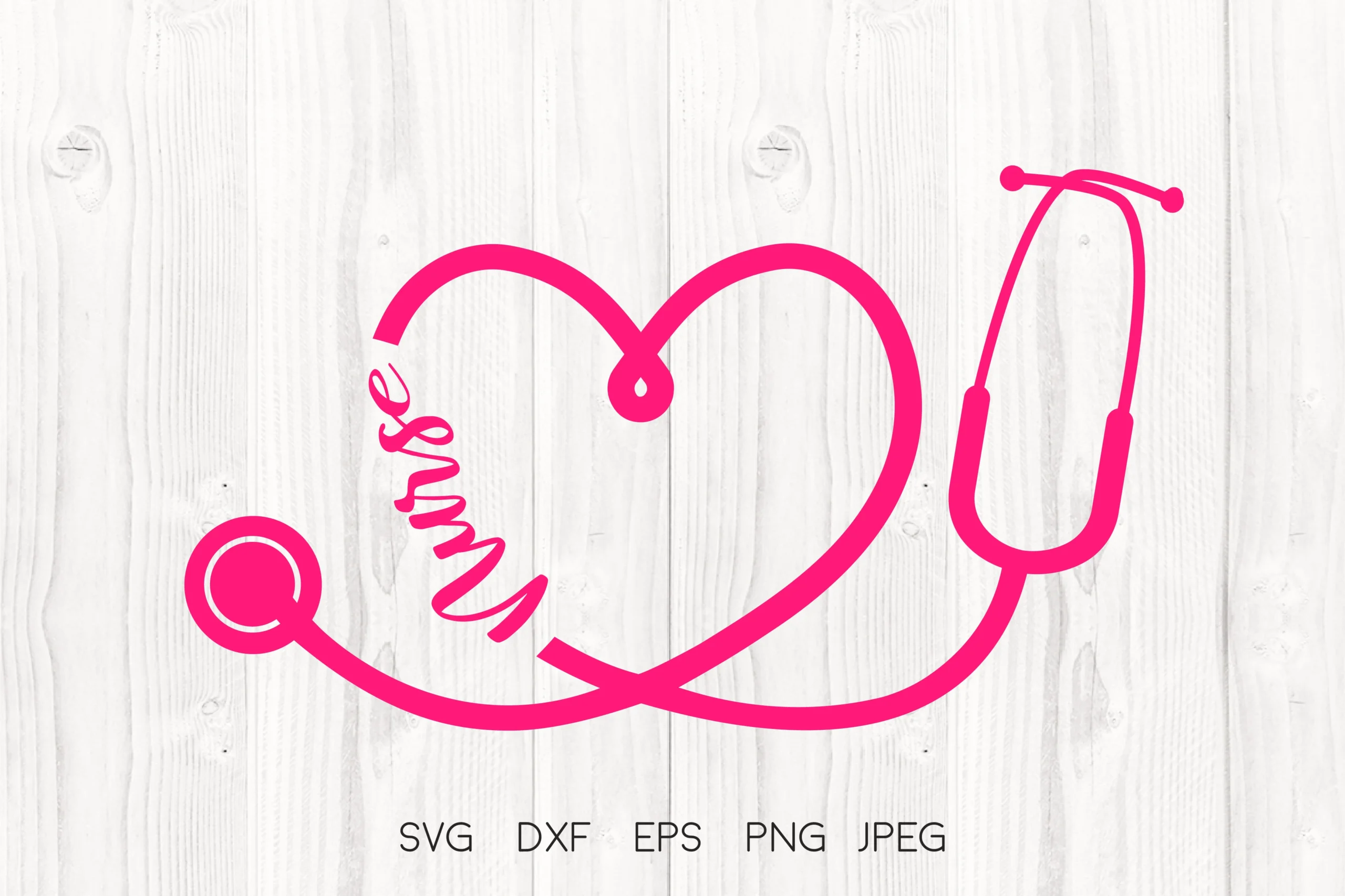 Nurse Heart Stethoscope SVG featuring stethoscope and heart