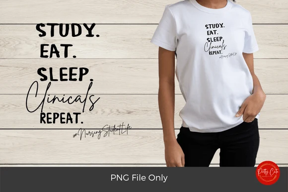 Nursing Student Life featuring text phrase and bold sans-serif lettering