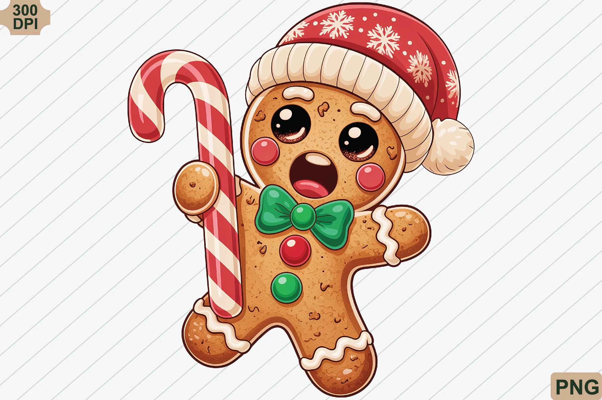 Oh Snap Christmas Gingerbread Png preview showing Christmas motifs with friendly character styling