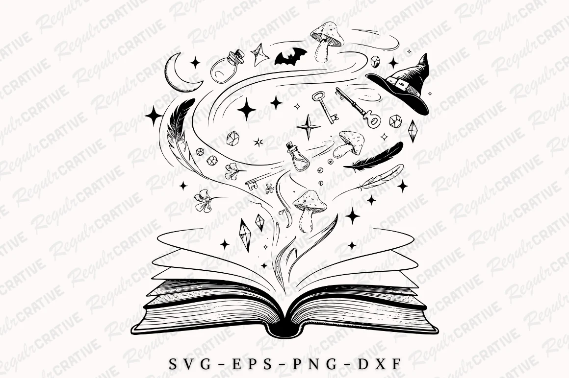 Open Book SVG, Reading SVG Design, Book SVG design preview
