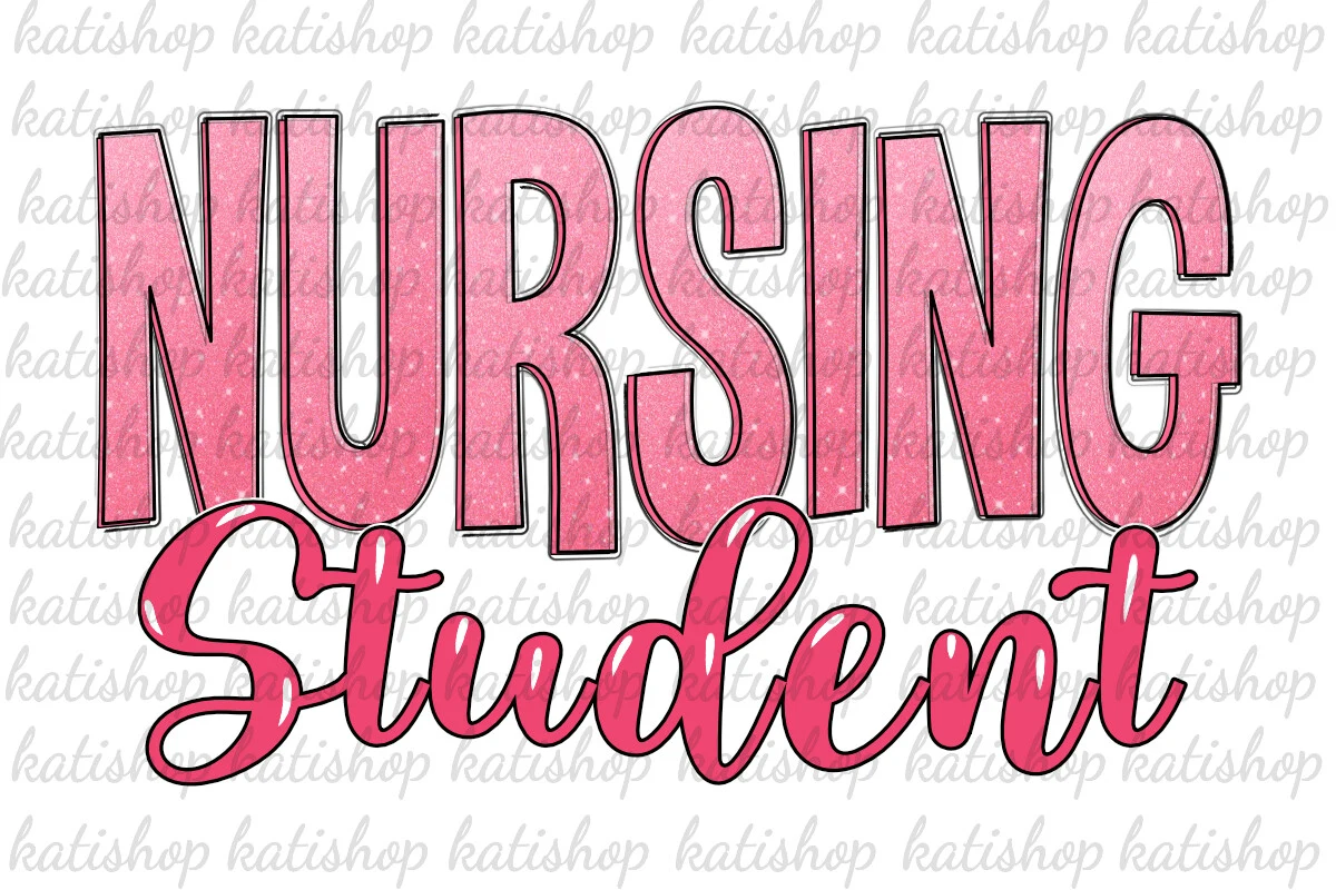 Pink Nursing Student Glitter Sublimation SVG design preview