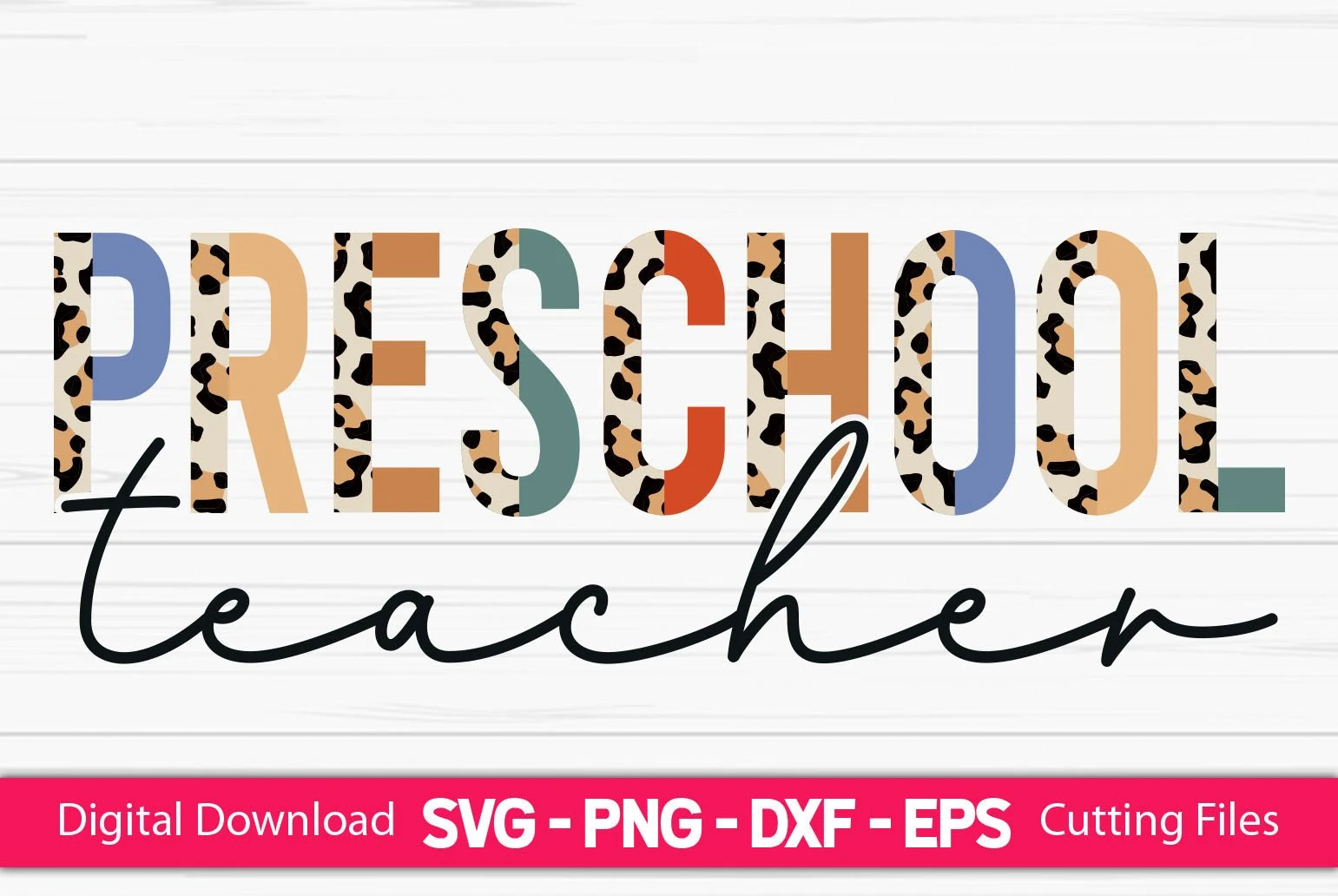 Preschool Teacher Sublimation featuring wordmark and lettering