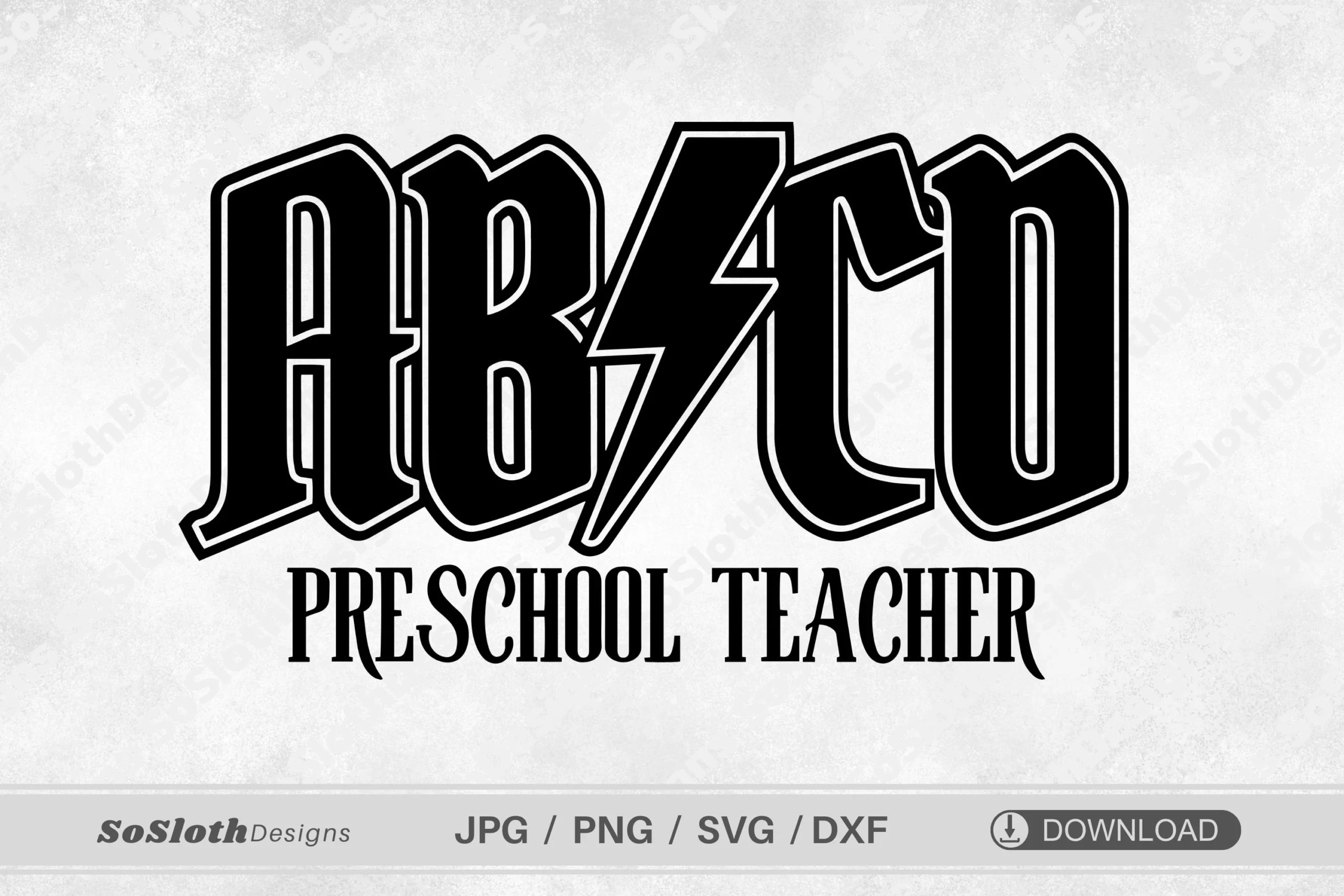Preschool Teacher Svg, ABCD Svg featuring alphabet letters and lightning bolt