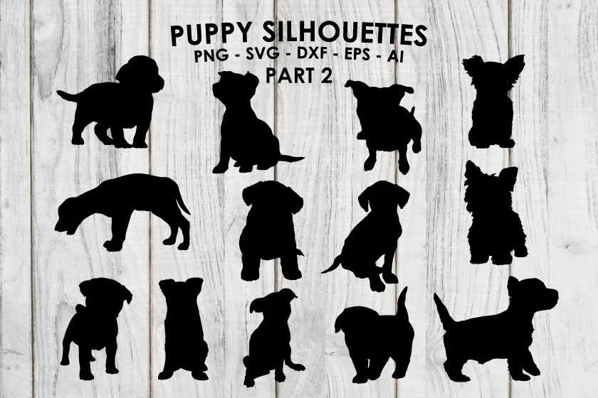 Puppy Dog Silhouette SVG - Vector & PNG featuring puppy and dog
