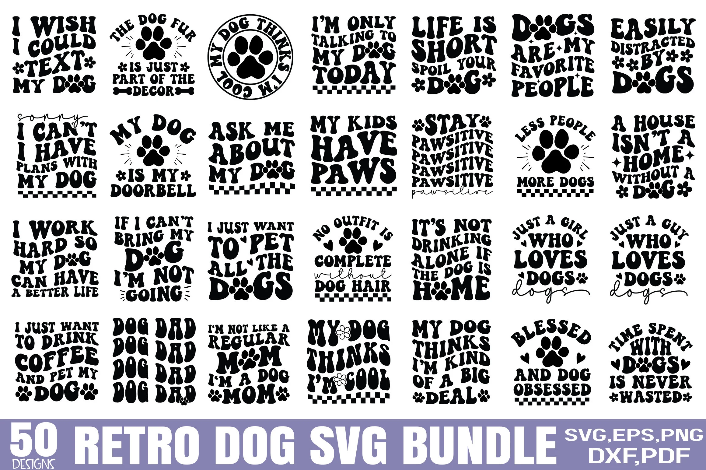 Retro Dog SVG Bundle, Dog Mom SVG, Dog SVG design preview