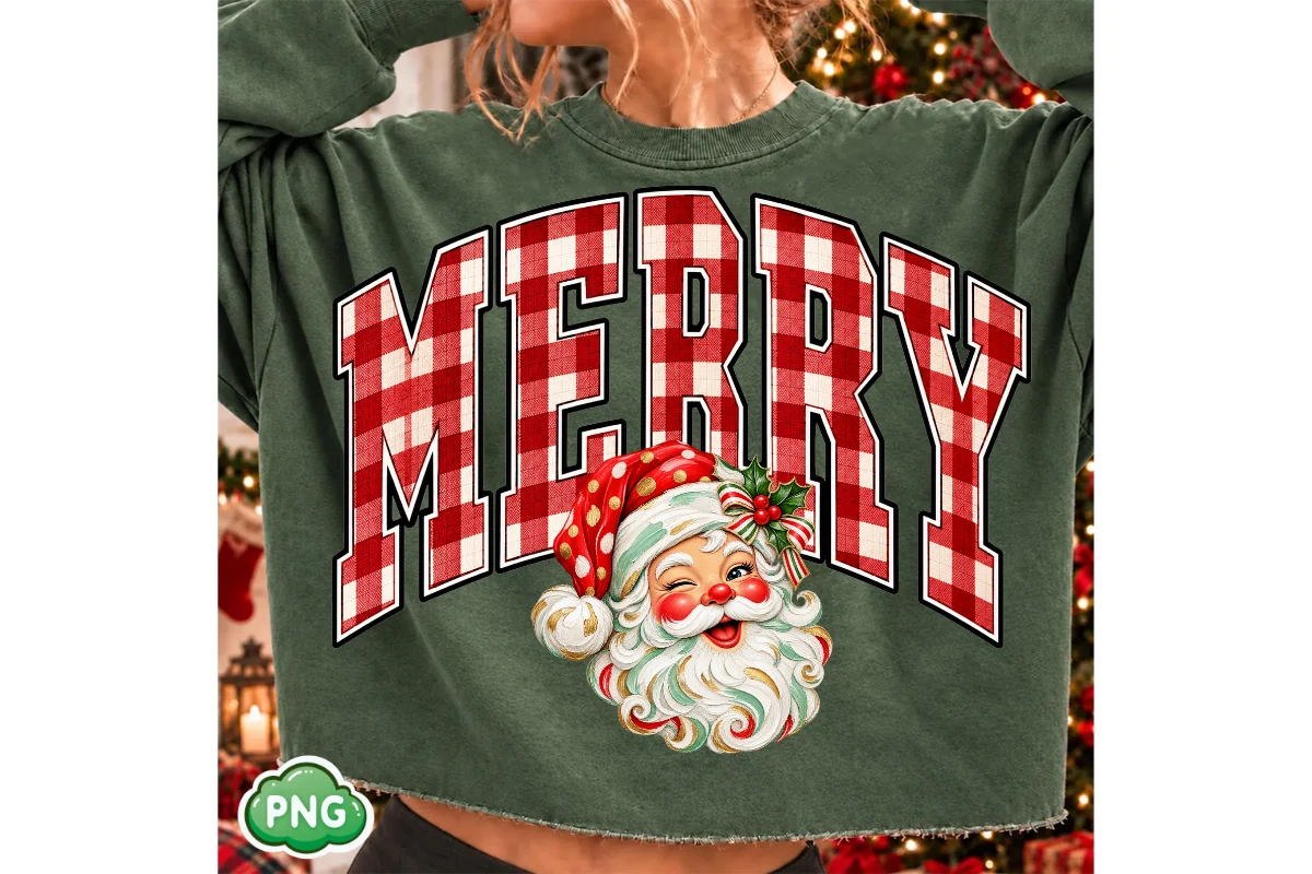 Retro Leopard Merry Christmas Png preview showing Christmas motifs with period-inspired styling