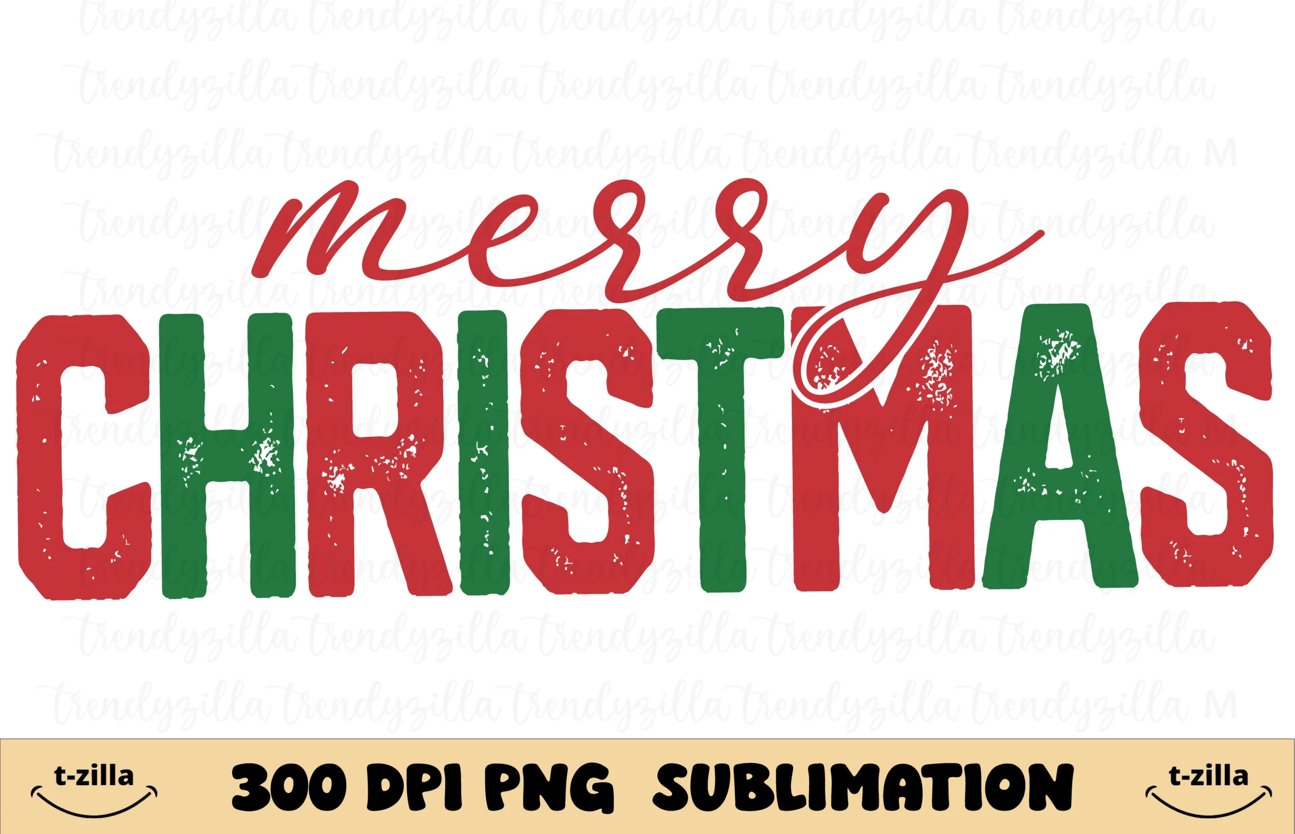 Retro Merry Christmas PNG preview showing Christmas motifs with period-inspired styling
