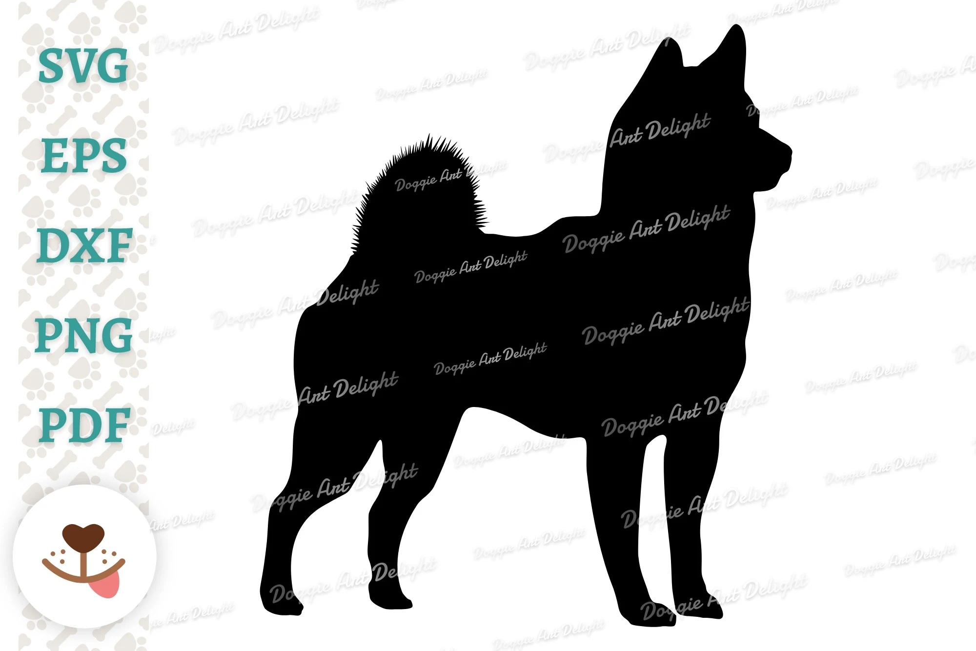 Shiba Inu Dog Silhouette Svg Png Dxf Eps featuring dog and silhouette