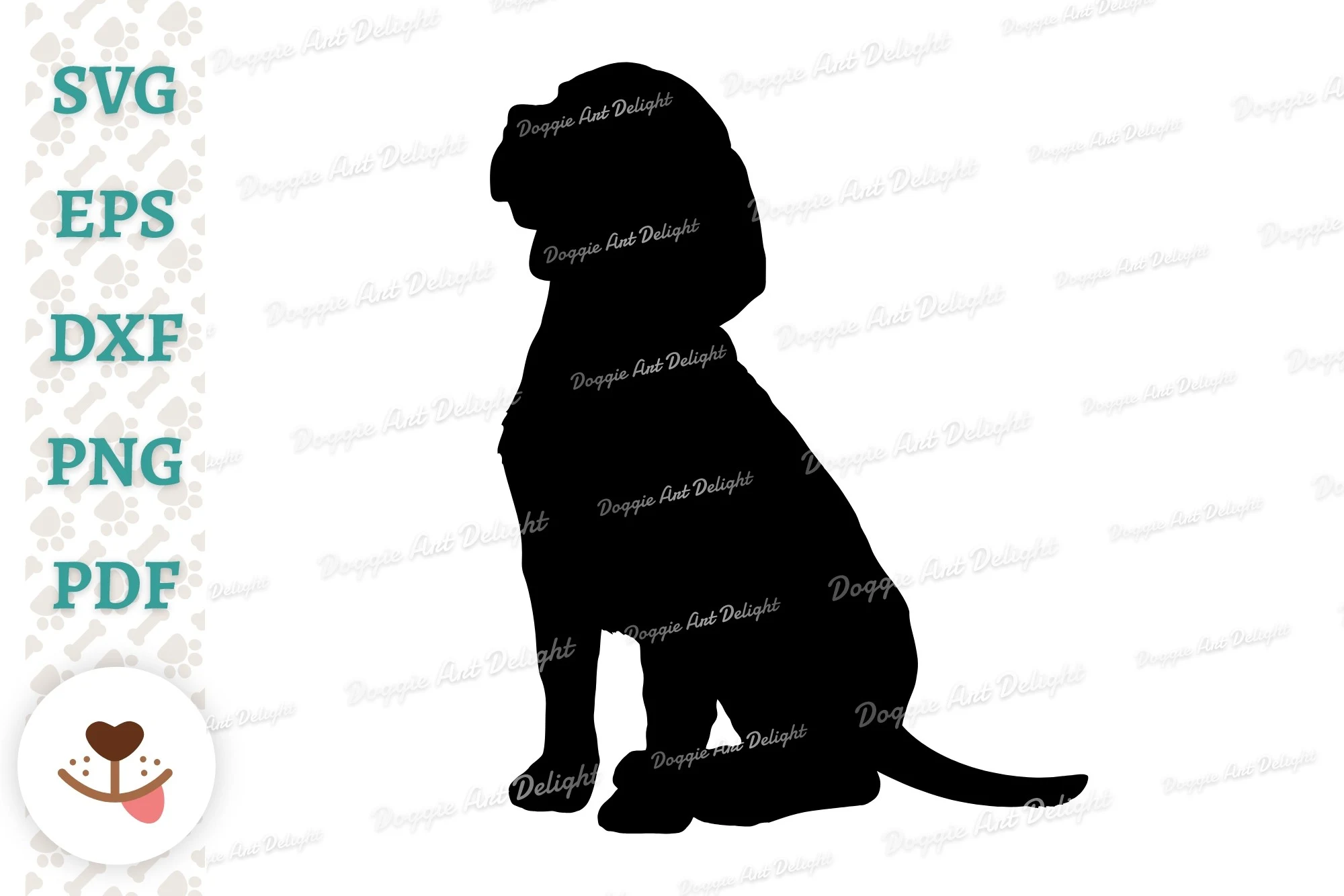 Sitting Beagle Dog Silhouette Svg Png featuring dog and silhouette