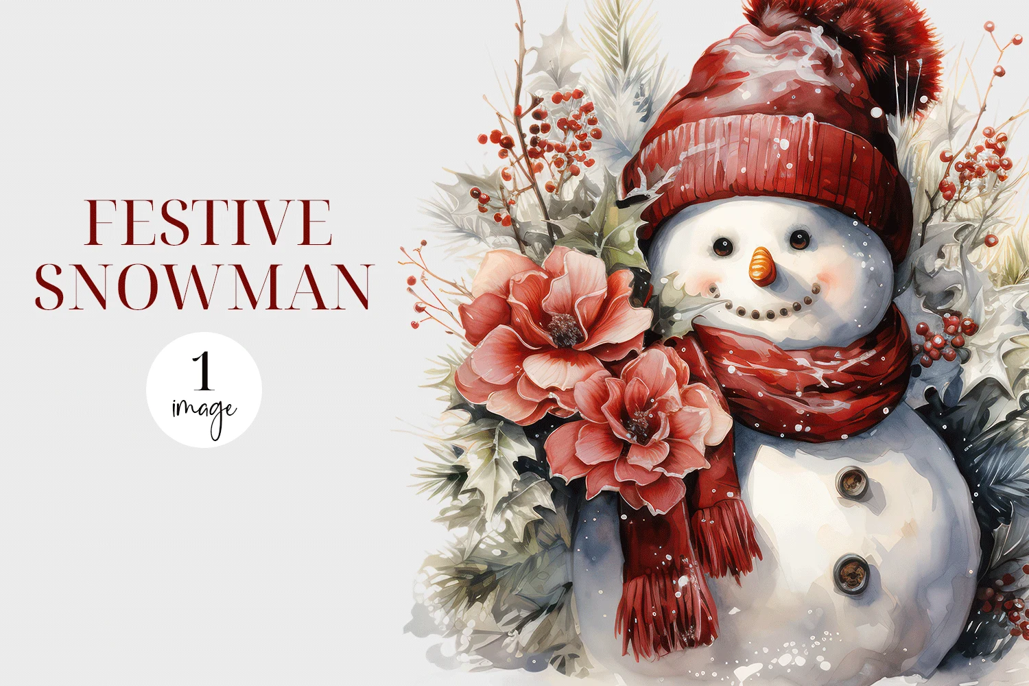 Snowman PNG | Watercolor Festive Snowmen clipart design preview