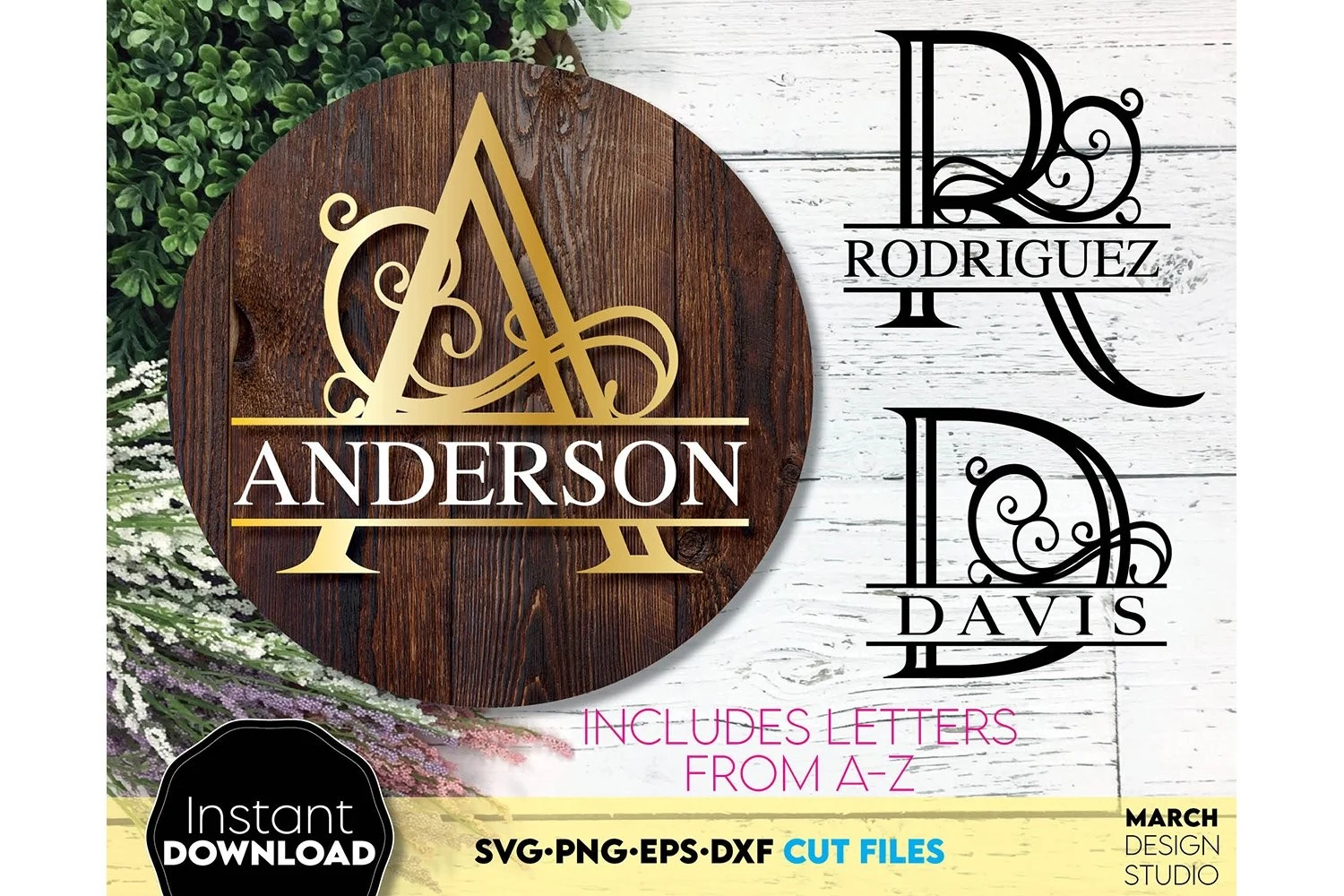 Split Monogram SVG, Monogram Letter SVG featuring letter A and letter R