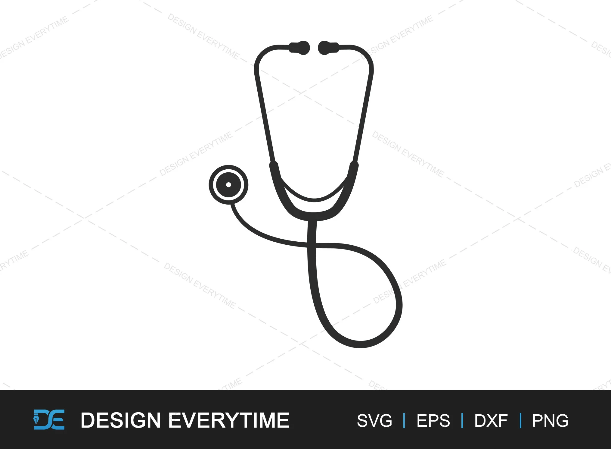Stethoscope SVG, Medical Silhouette featuring stethoscope and line art