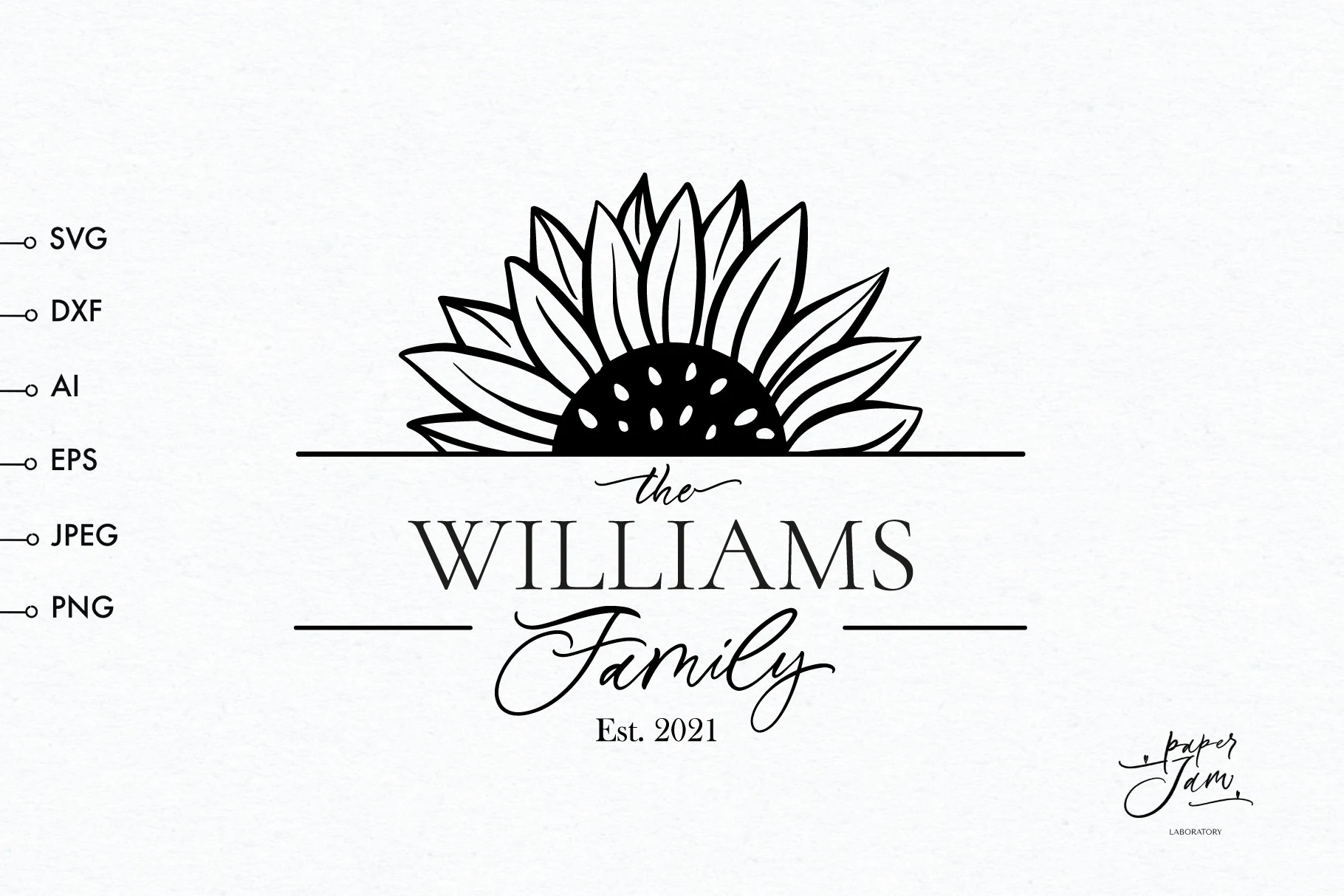Sunflower Monogram Svg featuring sunflower and split-level composition
