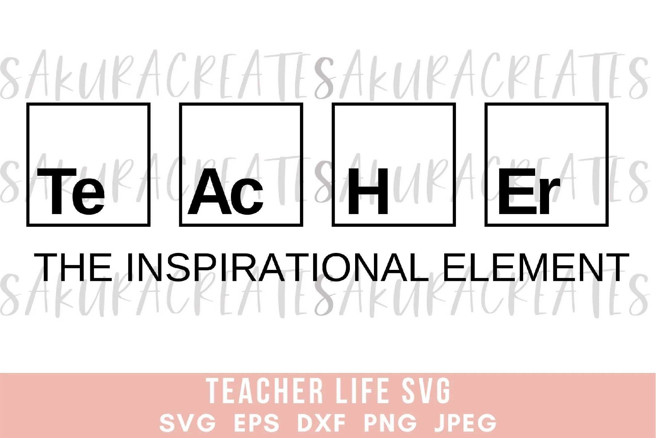 Teacher Quote Funny School Student Cute featuring periodic table elements and squares