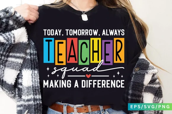 Teacher Squad Svg, Back to School SVG featuring text and heart