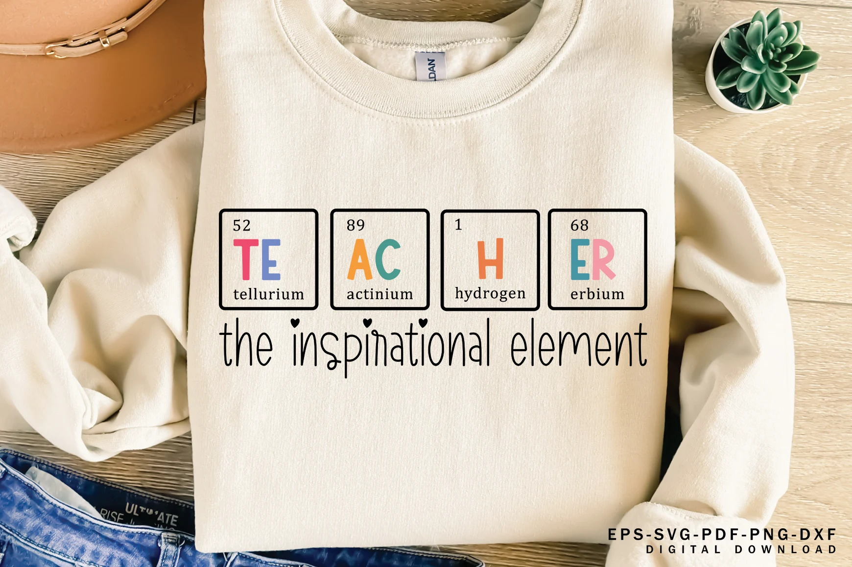Teacher Svg, Inspirational Teacher Svg featuring periodic table elements and typography