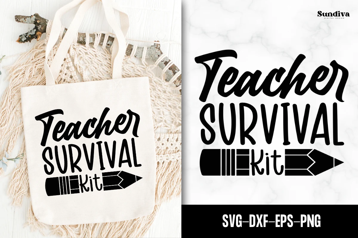 Teacher Tote Bag Quotes SVG 17 featuring pencil and silhouette