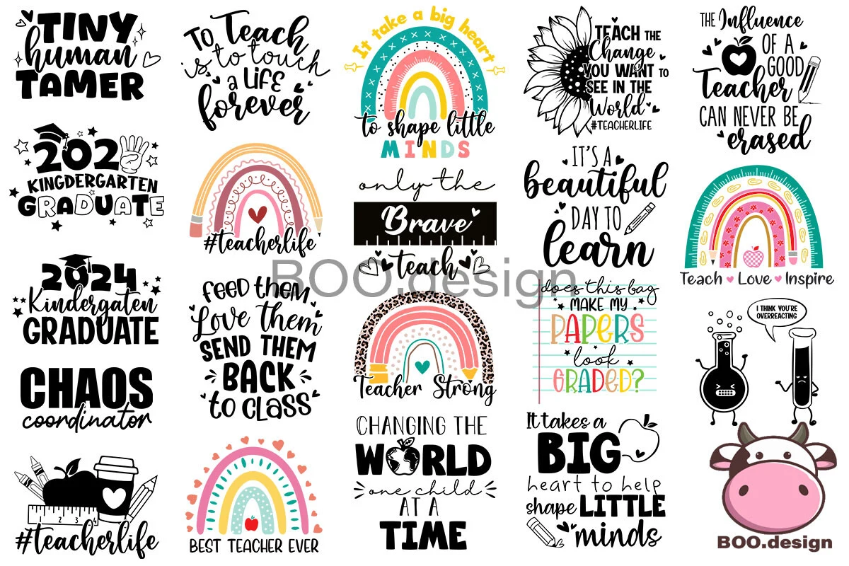 Teacher Tote Bag Svg Bundle, School Svg SVG design preview