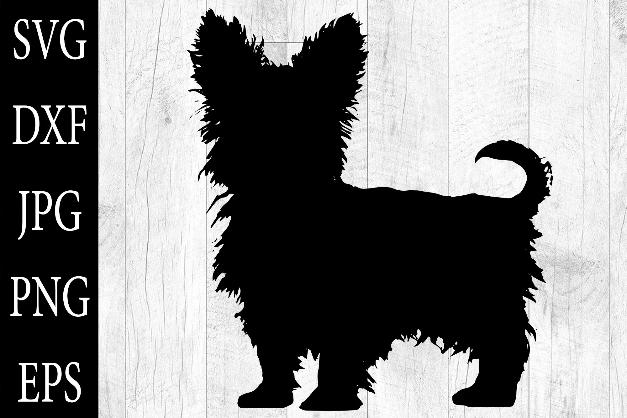 Yorkshire Terrier Dog Silhouette SVG featuring dog and silhouette